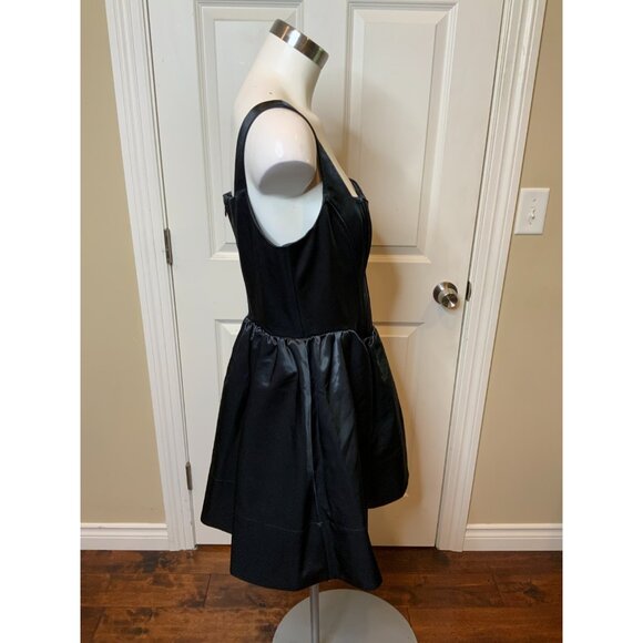 STAUD Black Satin Landscape Corset Mini Dress NWT $495, Size 12 - Picture 5 of 8